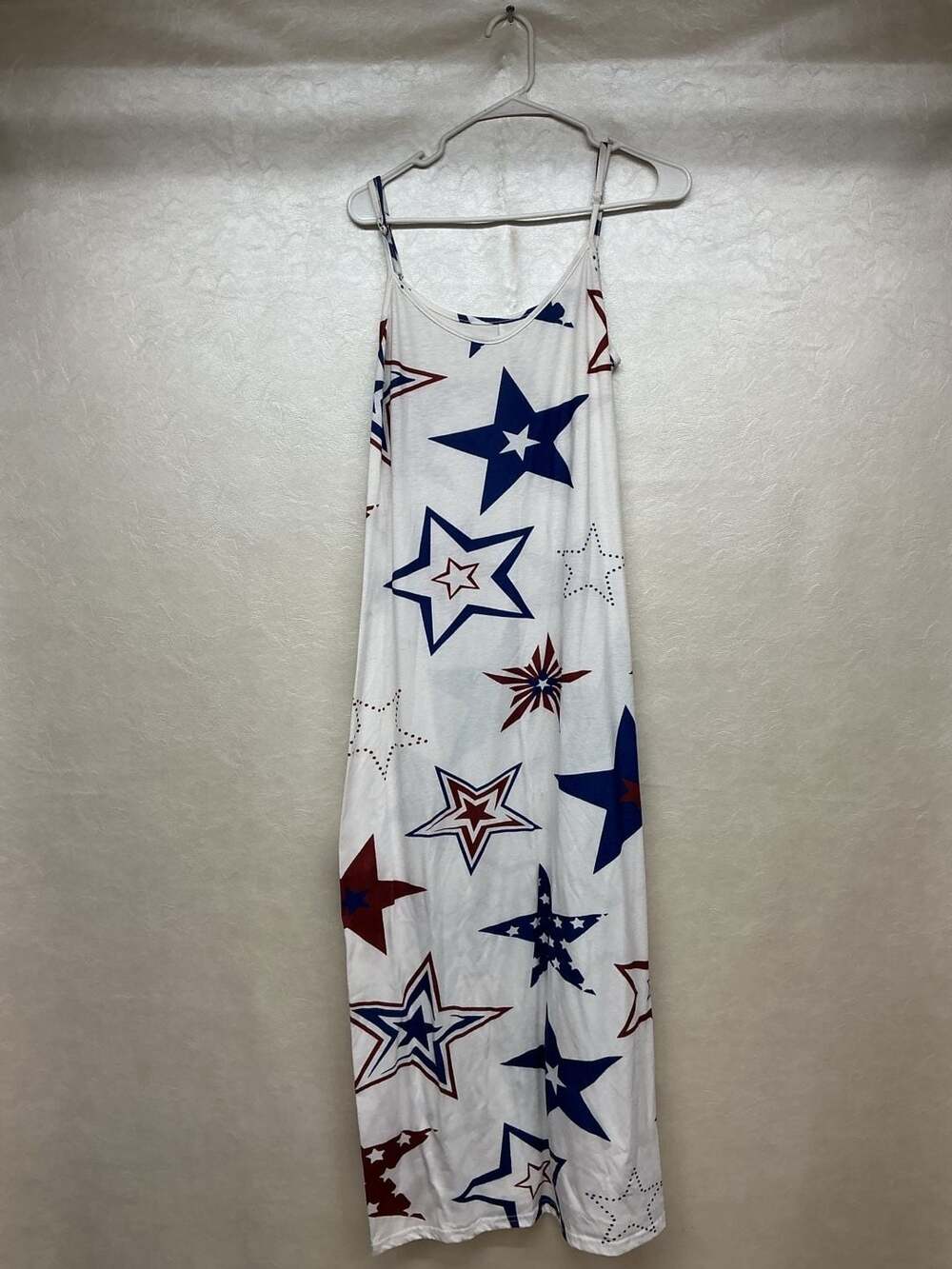 Unbranded Red White Blue Star Print Cami Maxi Dress